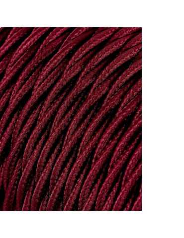 Lote de 25 Unidades Carrete Cable Textil Trenzado H03VV-F 2 x 0,75 mm² Burdeos, 25 m EDM