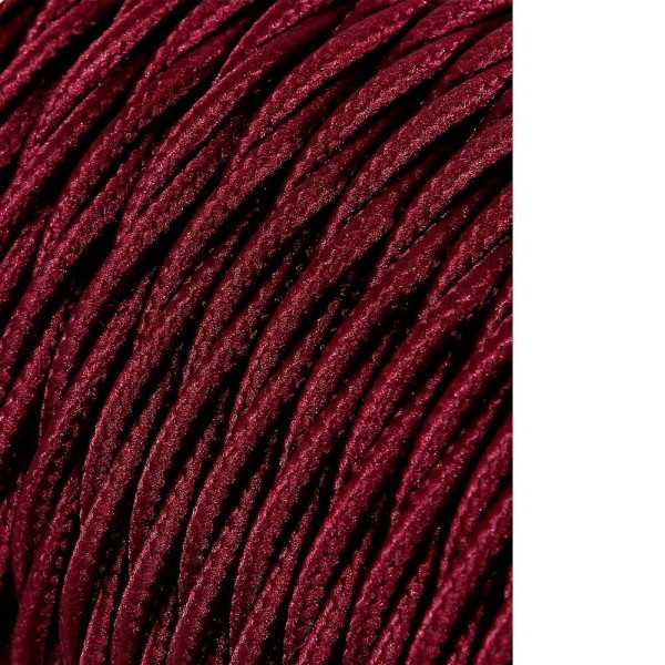 Lote de 25 Unidades Carrete Cable Textil Trenzado H03VV-F 2 x 0,75 mm² Burdeos, 25 m EDM