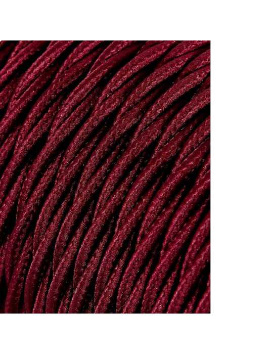 Lote de 25 Unidades Carrete Cable Textil Trenzado H03VV-F 2 x 0,75 mm² Burdeos, 25 m EDM