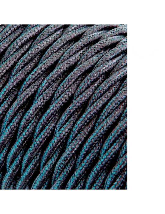 Lote de 25 Unidades Carrete Cable Textil Trenzado H03VV-F 2 x 0,75 mm² Gris Oscuro, 25 m EDM
