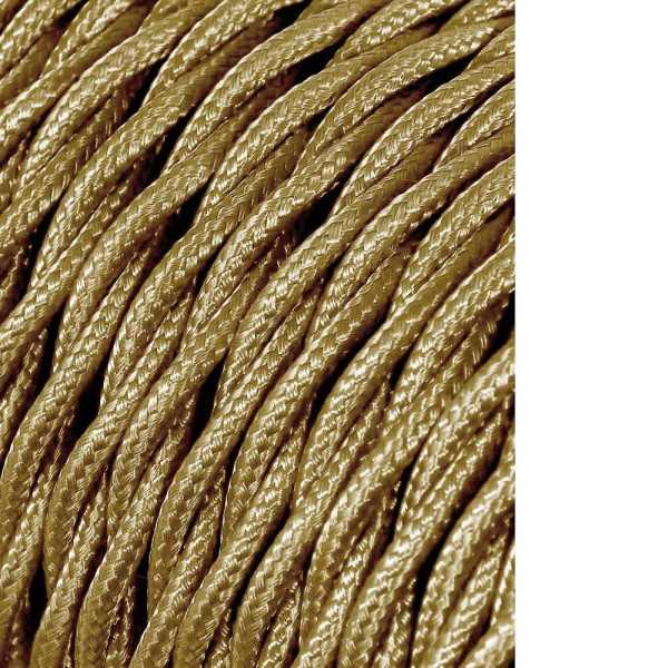 Lote de 25 Unidades Carrete Cable Textil Trenzado H03VV-F 2 x 0,75 mm² Oro, 25 m EDM
