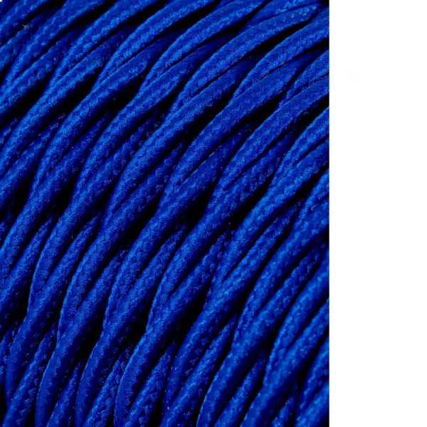 Lote de 25 Unidades Carrete Cable Textil Trenzado H03VV-F 2 x 0,75 mm² Azul, 25 m EDM