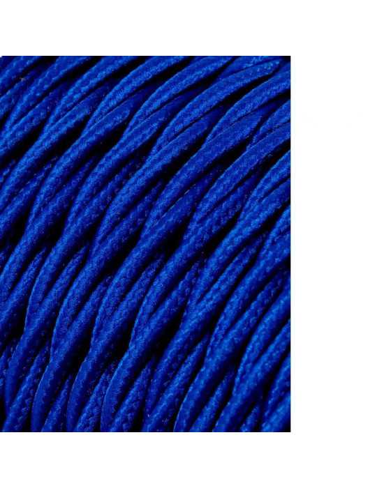 Lote de 25 Unidades Carrete Cable Textil Trenzado H03VV-F 2 x 0,75 mm² Azul, 25 m EDM