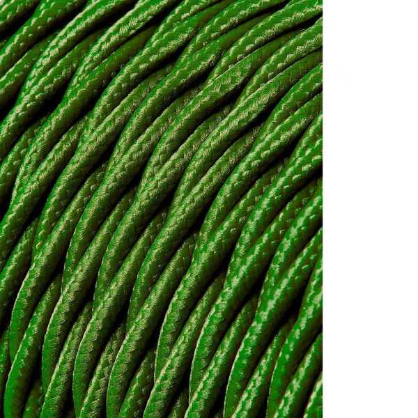 Lote de 25 Unidades Carrete Cable Textil Trenzado H03VV-F 2 x 0,75 mm² Verde, 25 m EDM