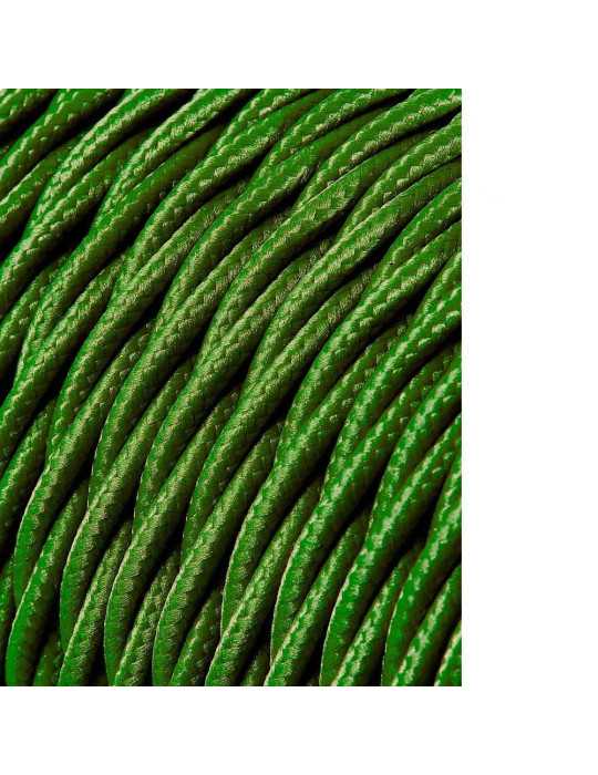 Lote de 25 Unidades Carrete Cable Textil Trenzado H03VV-F 2 x 0,75 mm² Verde, 25 m EDM