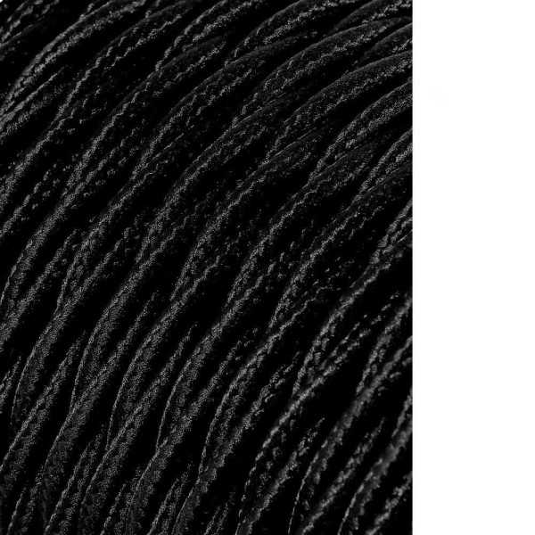 Lote de 25 Unidades Carrete Cable Textil Trenzado H03VV-F 2 x 0,75 mm² Negro, 25 m EDM