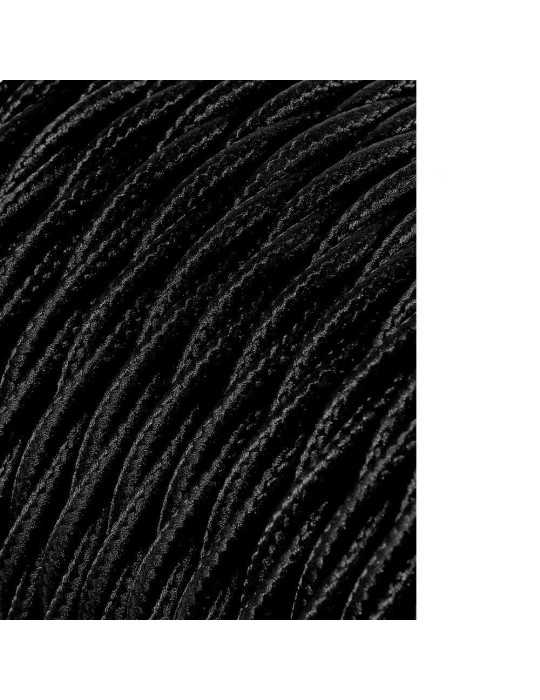 Lote de 25 Unidades Carrete Cable Textil Trenzado H03VV-F 2 x 0,75 mm² Negro, 25 m EDM