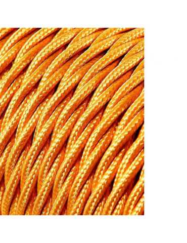 Lote de 25 Unidades Carrete Cable Textil Trenzado H03VV-F 2 x 0,75 mm² Oro Oscuro, 25 m EDM