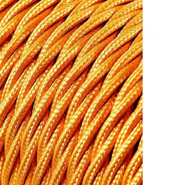 Lote de 25 Unidades Carrete Cable Textil Trenzado H03VV-F 2 x 0,75 mm² Oro Oscuro, 25 m EDM