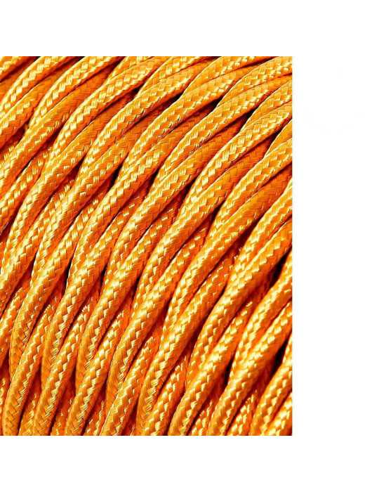 Lote de 25 Unidades Carrete Cable Textil Trenzado H03VV-F 2 x 0,75 mm² Oro Oscuro, 25 m EDM