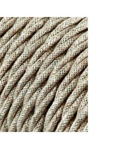 Lote de 25 Unidades Carrete Cable Textil Trenzado H03VV-F 2 x 0,75 mm² Lino, 25 m EDM