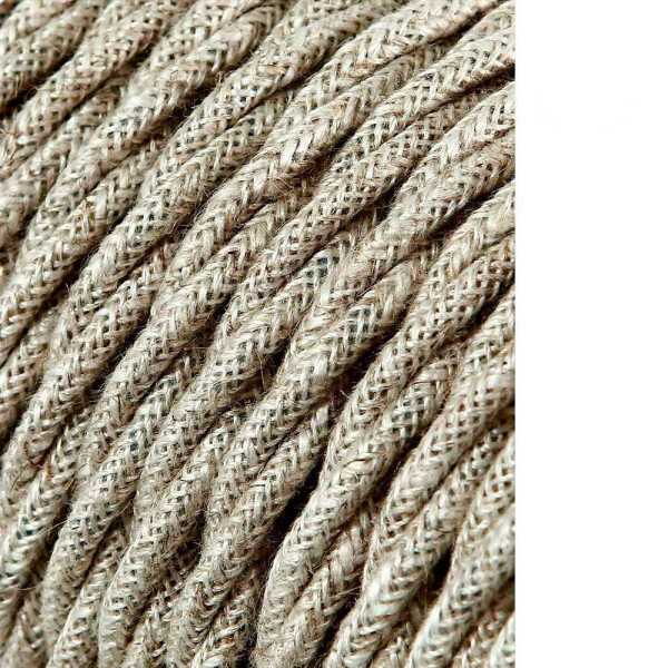 Lote de 25 Unidades Carrete Cable Textil Trenzado H03VV-F 2 x 0,75 mm² Lino, 25 m EDM
