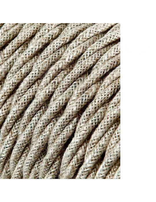 Lote de 25 Unidades Carrete Cable Textil Trenzado H03VV-F 2 x 0,75 mm² Lino, 25 m EDM