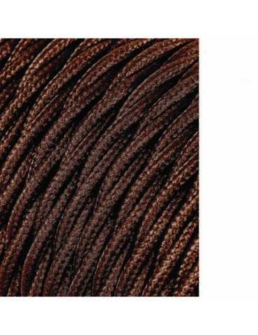 Lote de 25 Unidades Carrete Cable Textil Trenzado H03VV-F 2 x 0,75 mm² Marrón, 25 m EDM