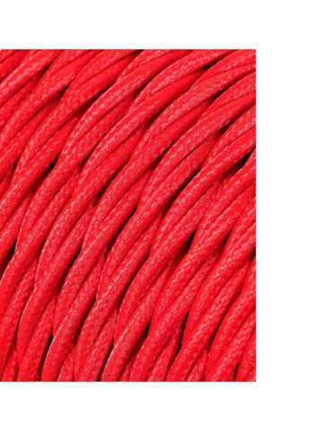 Lote de 25 Unidades Carrete Cable Textil Trenzado H03VV-F 2 x 0,75 mm² Rojo, 25 m EDM