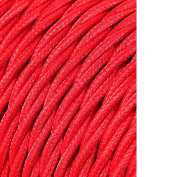 Lote de 25 Unidades Carrete Cable Textil Trenzado H03VV-F 2 x 0,75 mm² Rojo, 25 m EDM