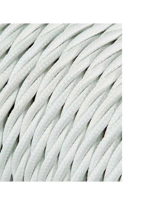 Lote de 25 Unidades Carrete Cable Textil Trenzado H03VV-F 2 x 0,75 mm² Blanco, 25 m EDM