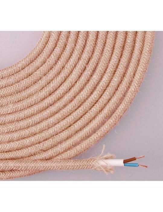 Lote de 25 Unidades Cable de Cuerda de Yute Tejida y Enfundada 2 x 0,75mm 25m EURO/m EDM