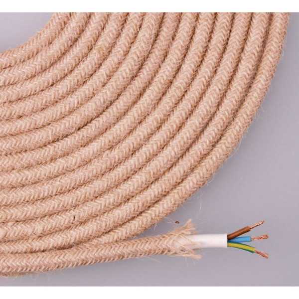 Lote de 25 Unidades Cable de Cuerda de Yute Tejida y Enfundada 3 G 0,75mm 25m EURO/m EDM
