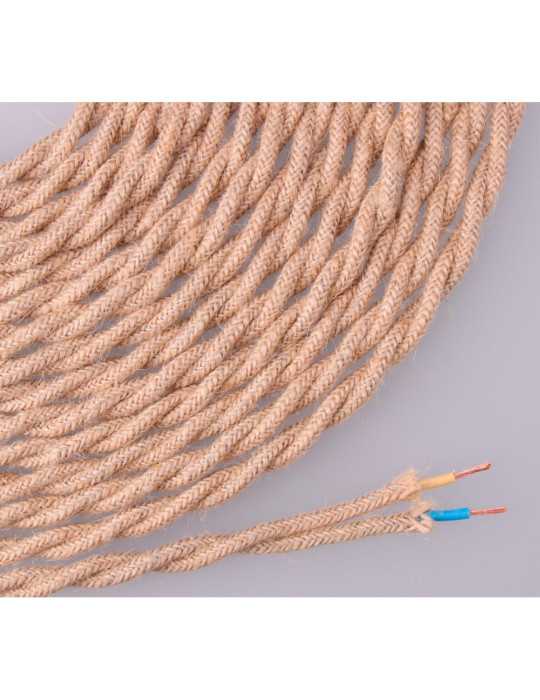 Lote de 25 Unidades Cable de Cuerda de Yute Tejida y Trenzada 2 x 0,75mm 25m EURO/m EDM