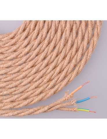 Lote de 25 Unidades Cable de Cuerda de Yute Tejida y Trenzada 3 G 0,75mm 25m EURO/m EDM