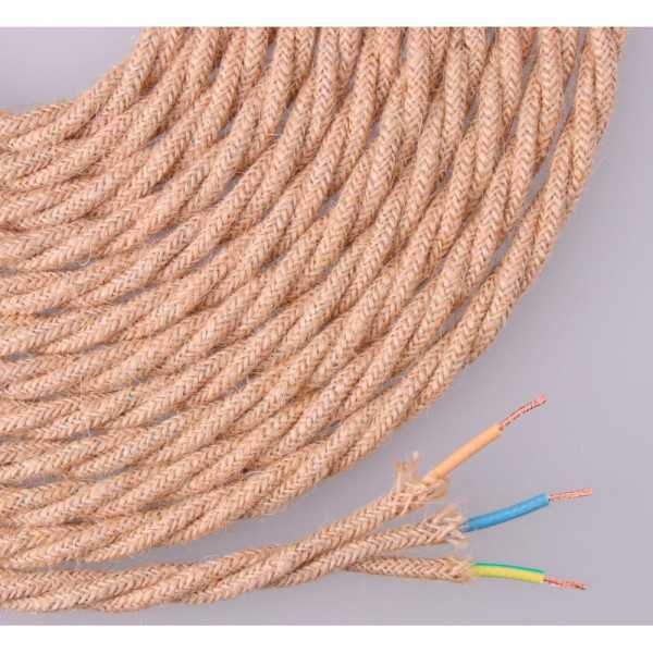 Lote de 25 Unidades Cable de Cuerda de Yute Tejida y Trenzada 3 G 0,75mm 25m EURO/m EDM