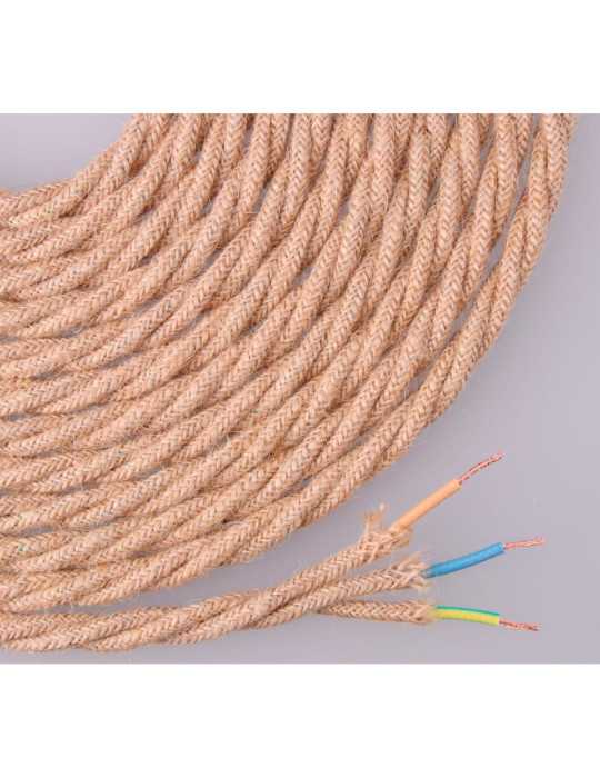 Lote de 25 Unidades Cable de Cuerda de Yute Tejida y Trenzada 3 G 0,75mm 25m EURO/m EDM