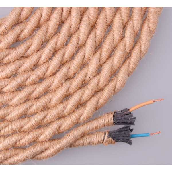 Lote de 20 Unidades Cable de Cuerda de Yute Trenzado 2 x 0,75mm 20m EURO/m EDM