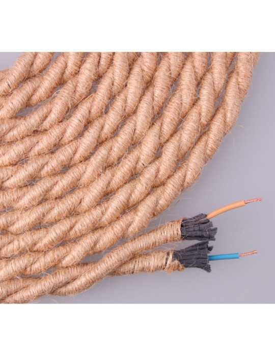 Lote de 20 Unidades Cable de Cuerda de Yute Trenzado 2 x 0,75mm 20m EURO/m EDM