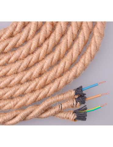 Lote de 20 Unidades Cable de Cuerda de Yute Trenzado 3 G 0,75mm 20m EURO/m EDM