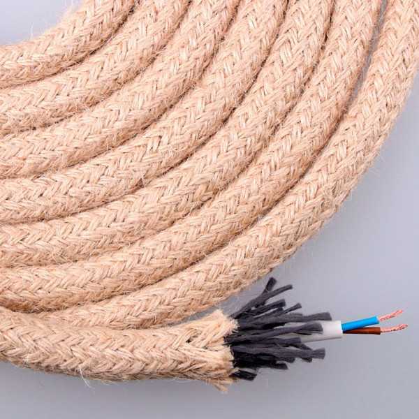 Lote de 20 Unidades Cable de Cuerda de Yute Redondo 2 x 0,75mm 20m EURO/m EDM