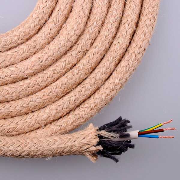 Lote de 20 Unidades Cable de Cuerda de Yute Redondo 3 G 0,75mm 20m EURO/m EDM