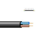 Lote de 100 Unidades Manguera Tubular VV-K06/1KV 2 x 1,50 mm², Negra EURO/m SEDILES