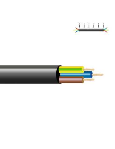 Lote de 100 Unidades Manguera Tubular VV-K06/1KV 3 G 1,50 mm², Negra EURO/m SEDILES