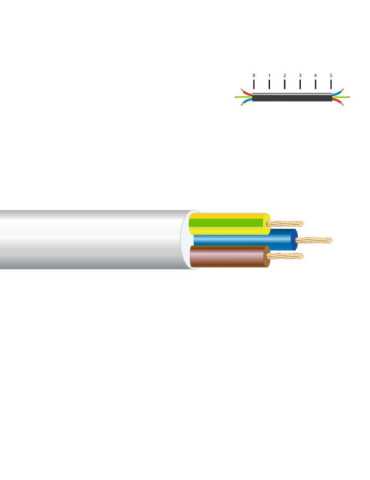 Lote de 100 Unidades Manguera Tubular VV-K06/1KV 3 G 2,50 mm², Blanca EURO/m SEDILES