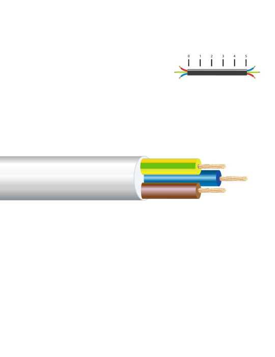 Lote de 100 Unidades Manguera Tubular VV-K06/1KV 3 G 2,50 mm², Blanca EURO/m SEDILES