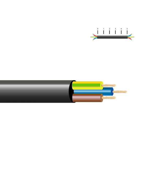 Lote de 100 Unidades Manguera Tubular VV-K06/1KV 3 G 4,00 mm², Negra EURO/m SEDILES