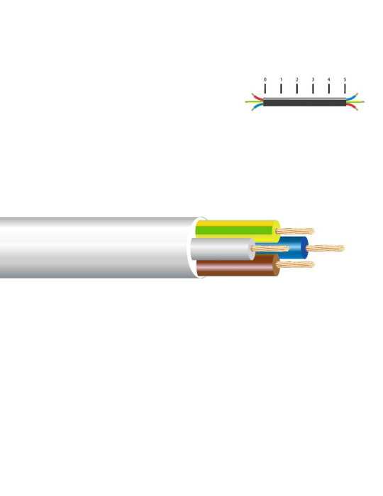Lote de 100 Unidades Manguera Tubular VV-K06/1KV 4 G 1,50 mm², Blanca EURO/m SEDILES