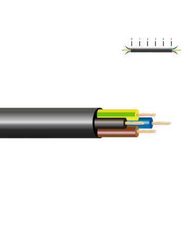 Lote de 100 Unidades Manguera Tubular VV-K06/1KV 4 G 2,50 mm², Negra EURO/m SEDILES