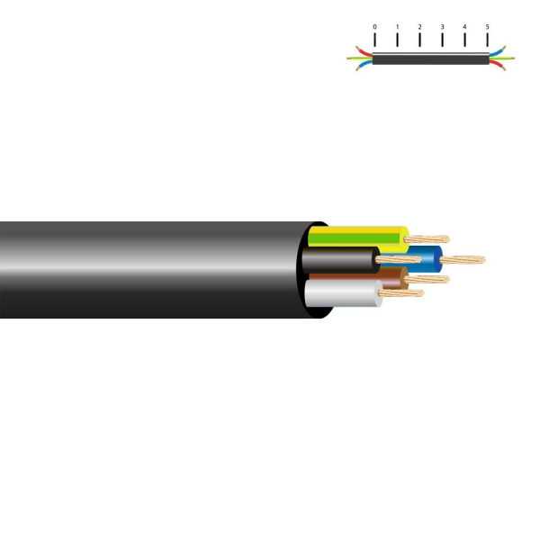 Lote de 100 Unidades Manguera Tubular H05VV-F 6 G 1,00 mm² Negra EURO/m SEDILES
