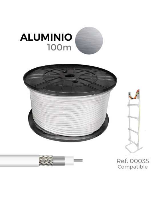 Lote de 100 Unidades Cable Coaxial Apantallado RG6 Aluminio EURO/m EDM