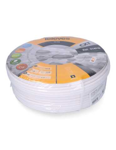 Lote de 100 Unidades Cable Coaxial Apantallado RG6 Cobre, EURO/m TELEVES