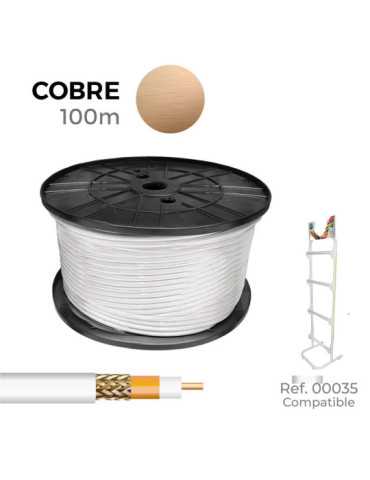 Lote de 100 Unidades Cable Coaxial Apantallado RG6 Cobre 100% EURO/m EDM
