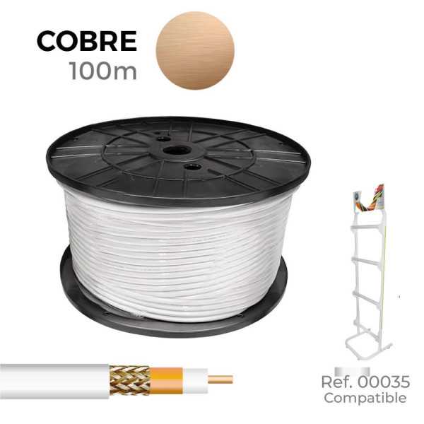 Lote de 100 Unidades Cable Coaxial Apantallado RG6 Cobre 100% EURO/m EDM
