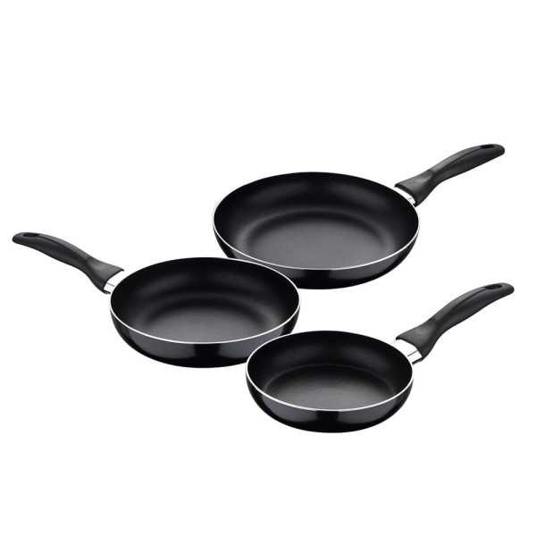 Set 3 Sartenes Aluminio Prensado Apto para Inducción Navy Black Ø16 / Ø20 / Ø24 cm SAN IGNACIO