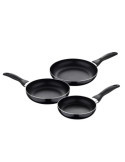 Set 3 Sartenes Aluminio Prensado Apto para Inducción Navy Black Ø16 / Ø20 / Ø24 cm SAN IGNACIO