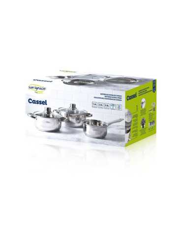 Bateria 5 Piezas de Acero Inoxidable Cassel: Cazo Ø16 cm / Cacerola con Tapa Ø18 cm / Cacerola con Tapa Ø20 cm SAN IGNACIO 2