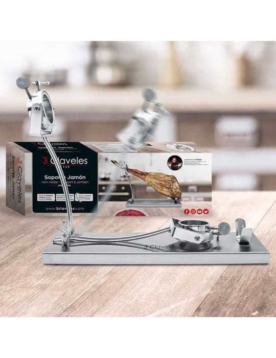 Jamonero con Cabezal Giratorio 39 x 50 x 16,5 cm 3 CLAVELES