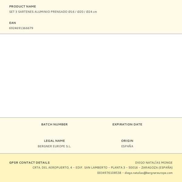 Set 3 Sartenes Aluminio Prensado Ø16 / Ø20 / Ø24 cm SAN IGNACIO