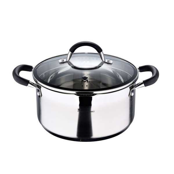 Olla 5 L de Acero Inoxidable con Tapa Foodies Ø24 x 12 cm MASTERPRO